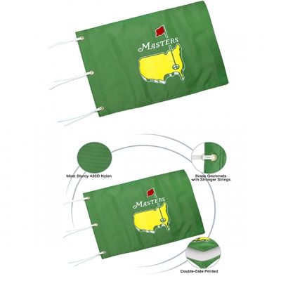 Custom Green MASTERS Golf Flag with Grommets